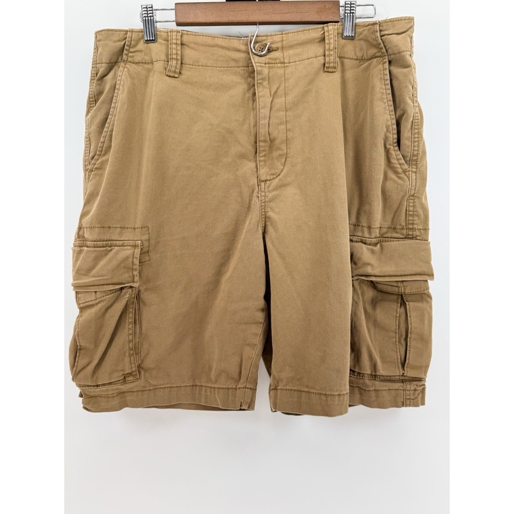 Old Navy Cargo Shorts Mens 36 Brown Multiple Pockets Y2K Lived In Straight Flex